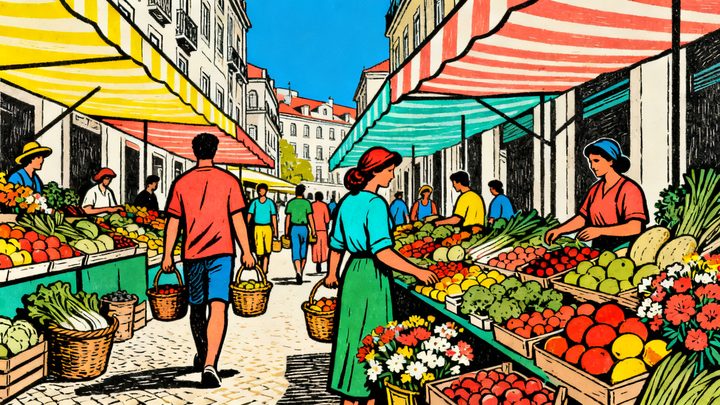 Cartoon picture from Part 4 for the word market